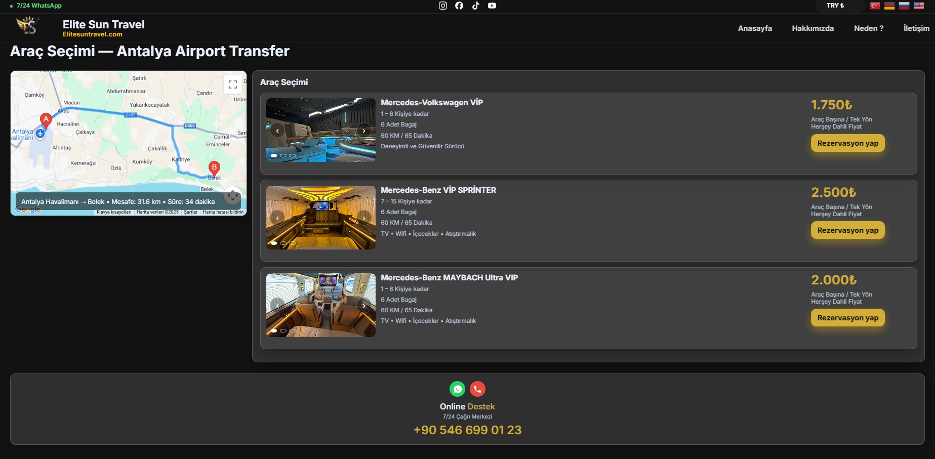 Müşteri Rezervasyon Ekranı